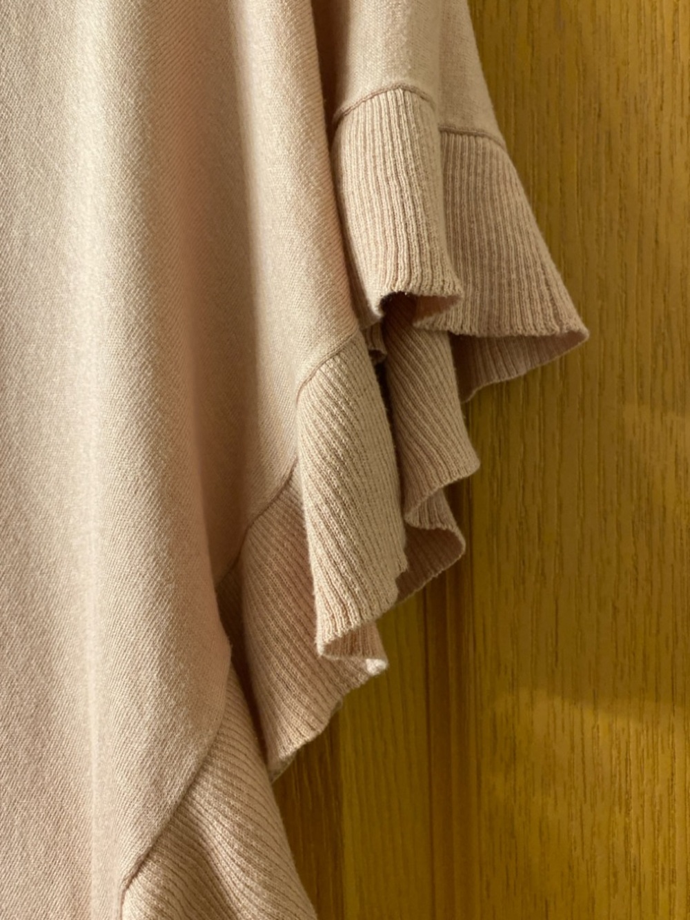 BCBGMaxAzria Soft Blush Pink Ruffle-Trim Poncho - Picture 4 of 8
